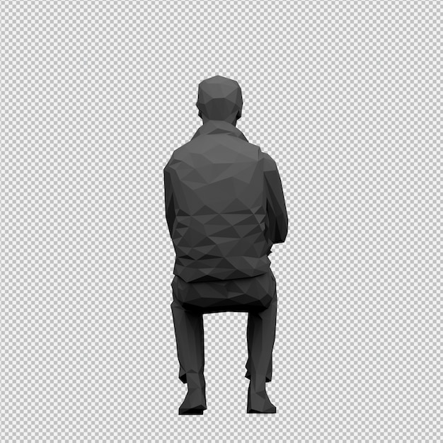 Render 3D isométrico masculino