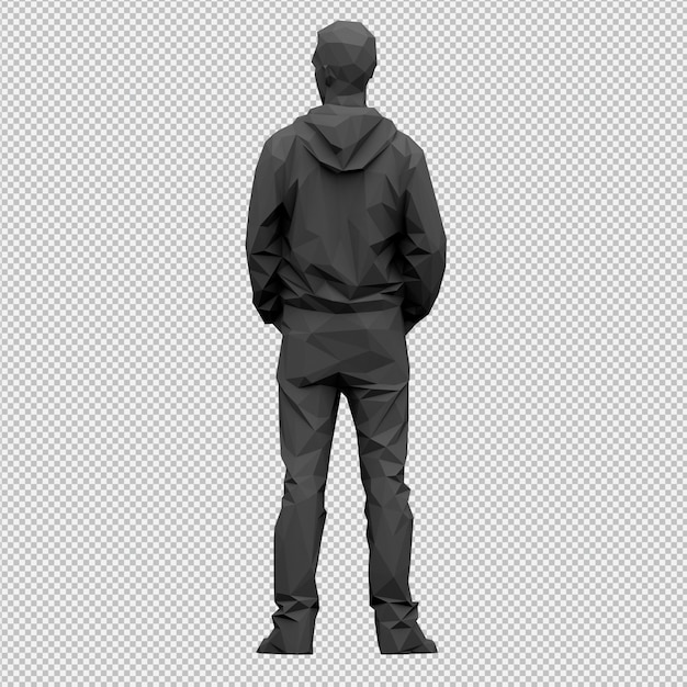 Render 3D isométrico masculino