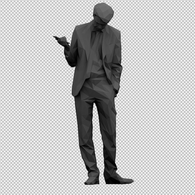 Render 3D isométrico masculino