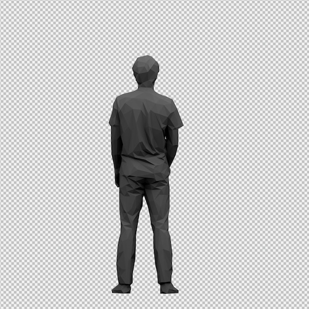 Render 3D isométrico masculino