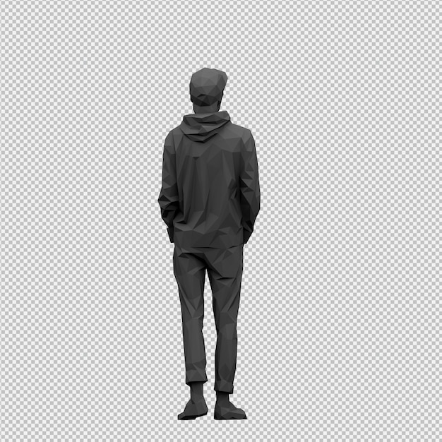 Render 3D isométrico masculino