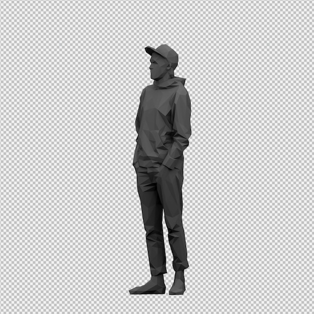 Render 3D isométrico masculino