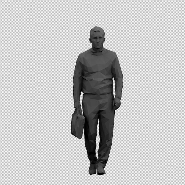 Render 3D isométrico masculino