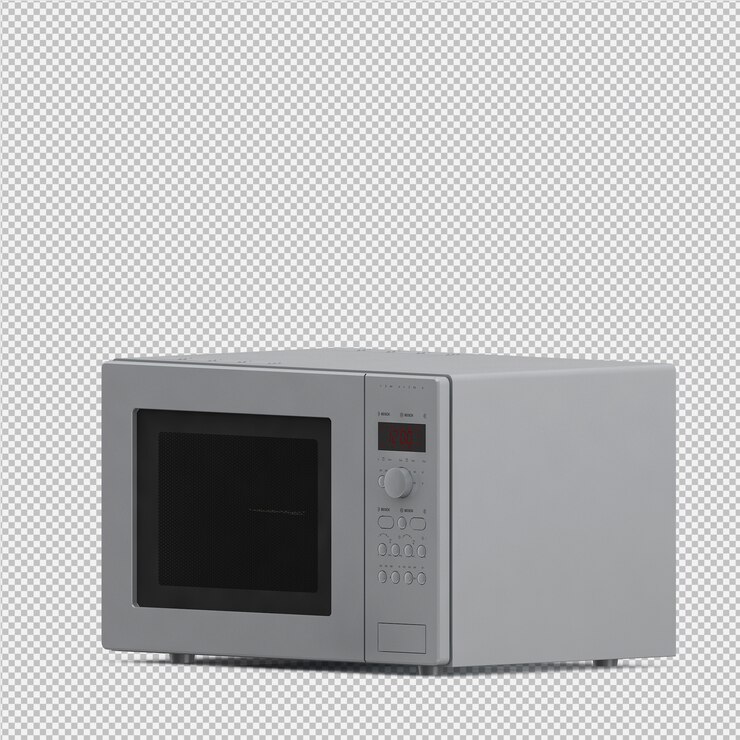 PSD render 3d isométrico de microondas