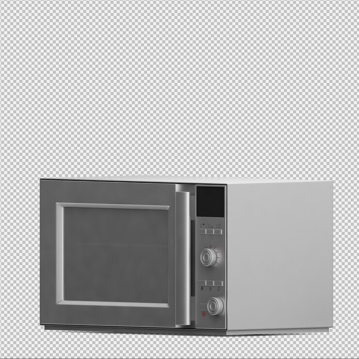 PSD render 3d isométrico de microondas