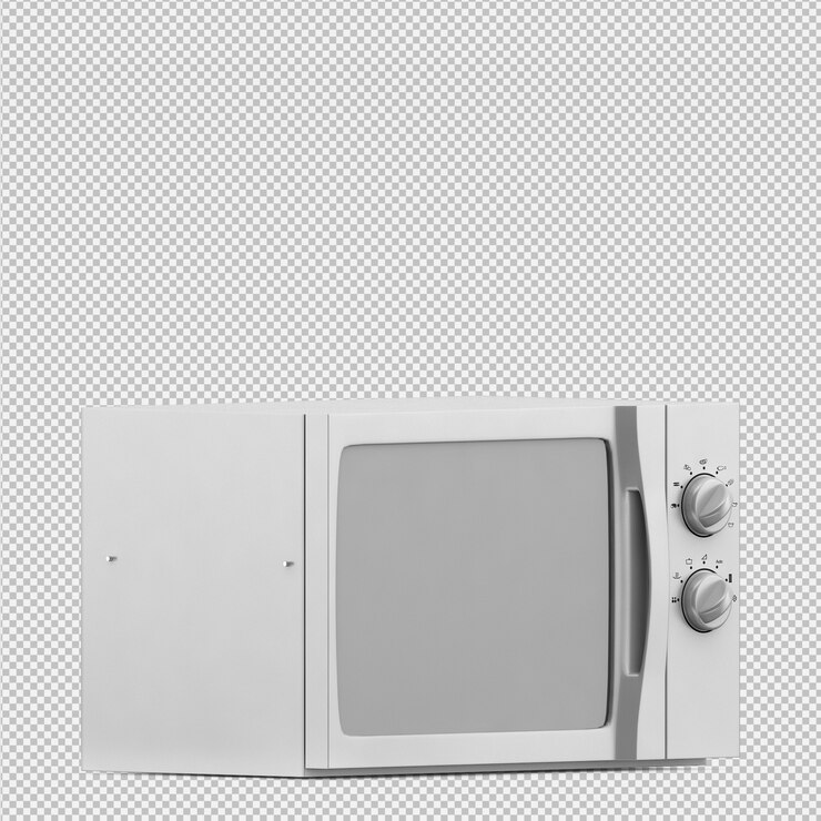 PSD render 3d isométrico de microondas