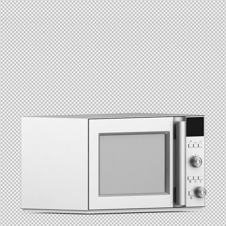 PSD render 3d isométrico de microondas