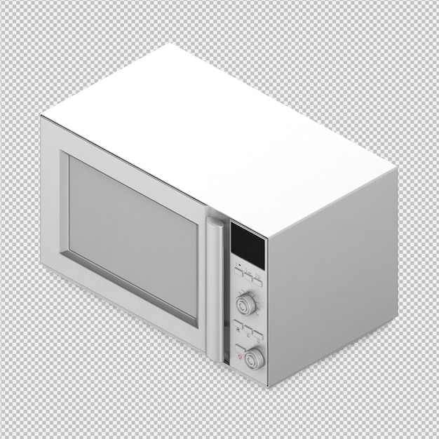 Render 3D isométrico de microondas