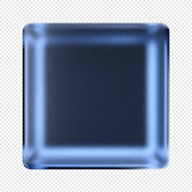 render 3D kaca geometris warna biru lembut