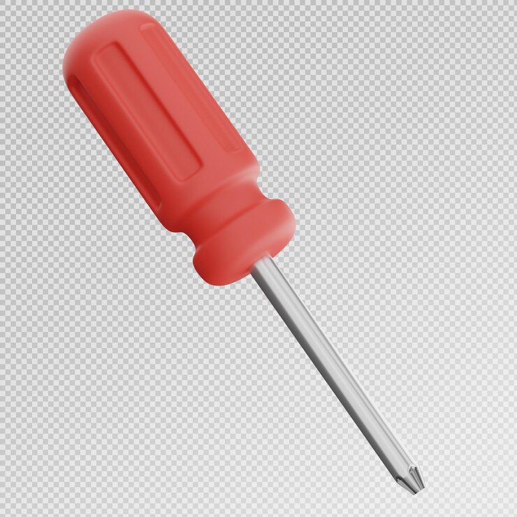 PSD render 3d del kit de herramientas de destornillador aislado