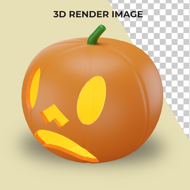Render 3D labu dengan konsep Halloween