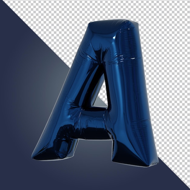 PSD render 3d de la letra del alfabeto azul metálico aislado