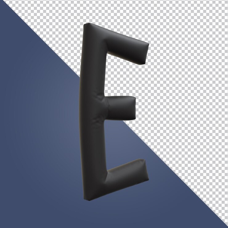 PSD render 3d de letra del alfabeto dorado e estilo globo