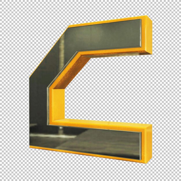 PSD render 3d de letra c