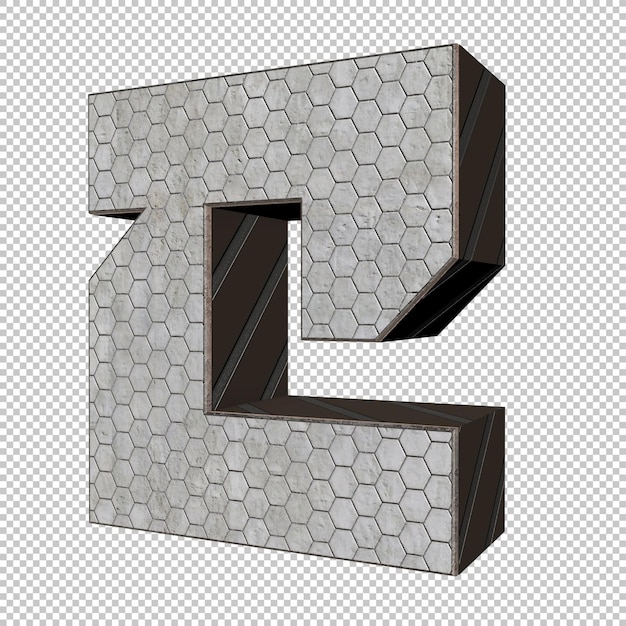 PSD render 3d de letra c