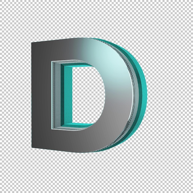 PSD render 3d letra d