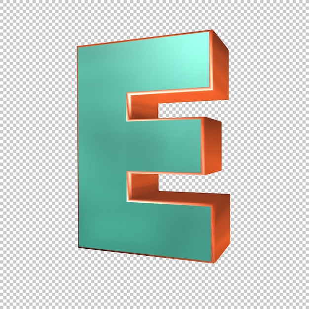 PSD render 3d de letra e