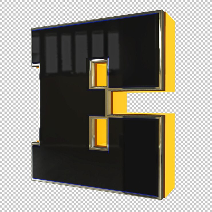 PSD render 3d de letra e