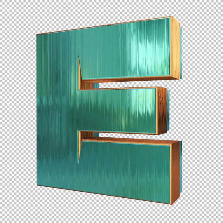 PSD render 3d de letra e