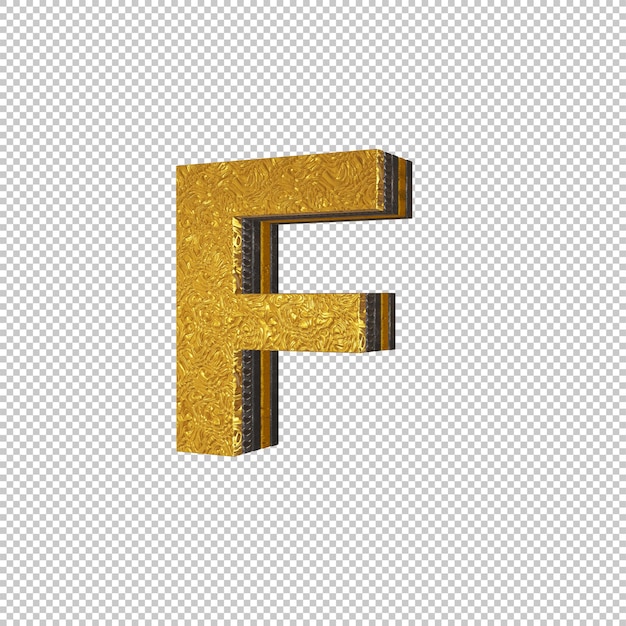 PSD render 3d de la letra f