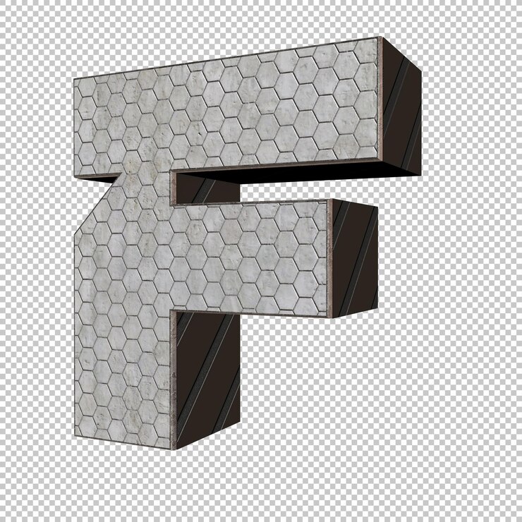 PSD render 3d de letra f
