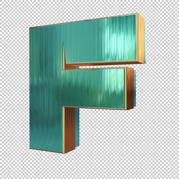 PSD render 3d de letra f