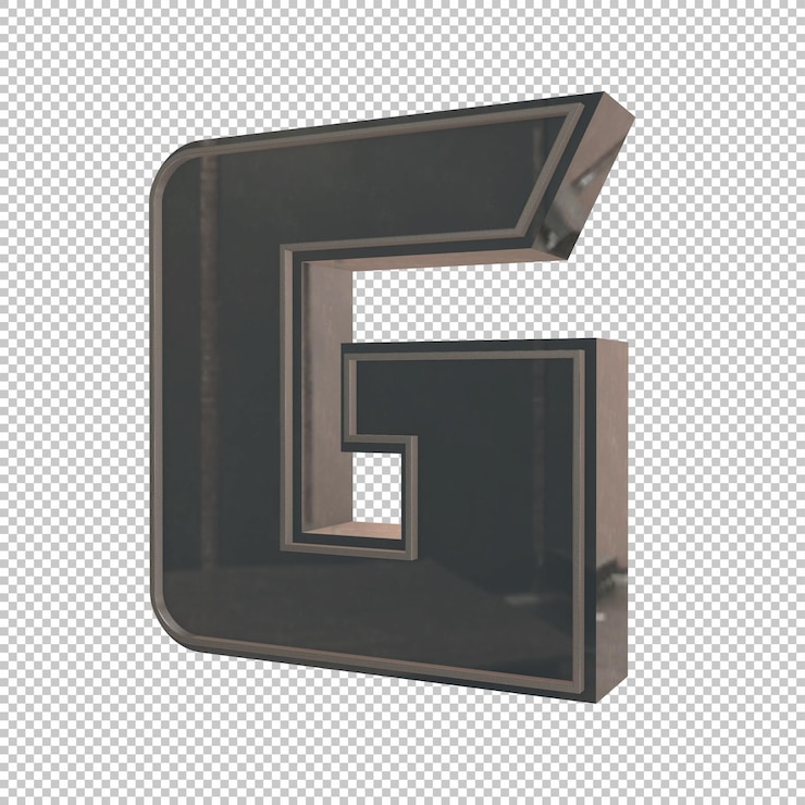PSD render 3d de letra g