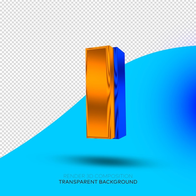 RENDER 3D LETRA I FUNDO TRANSPARENTE