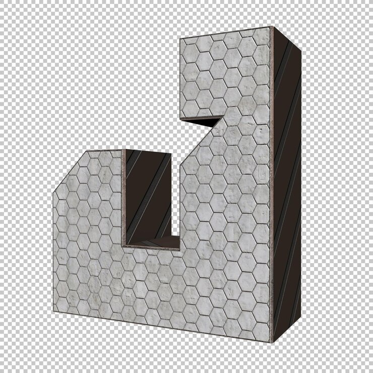 PSD render 3d de letra j