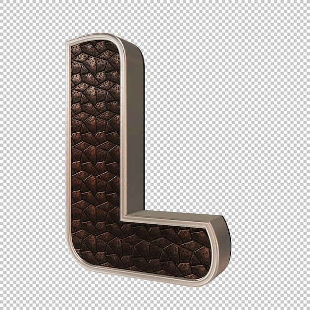 PSD render 3d letra l