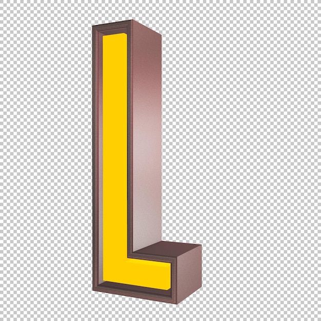 PSD render 3d letra l