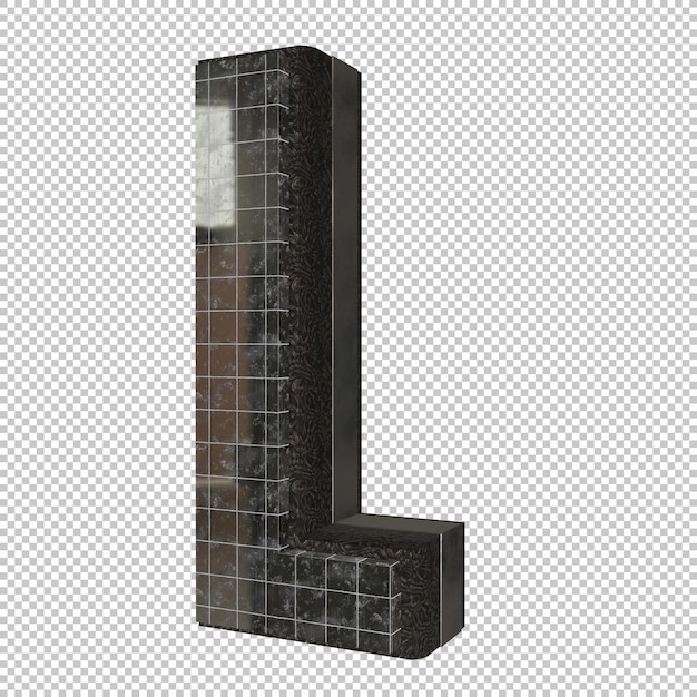 PSD render 3d letra l