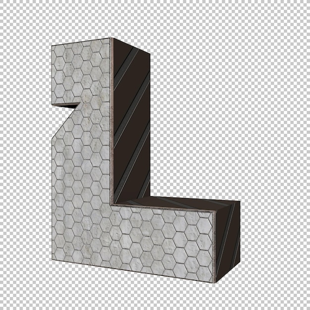 PSD render 3d letra l