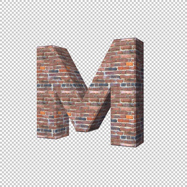 PSD render 3d de la letra m