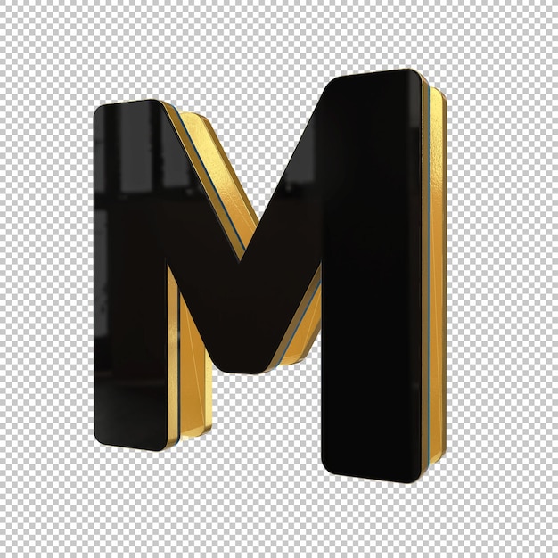 PSD render 3d de la letra m