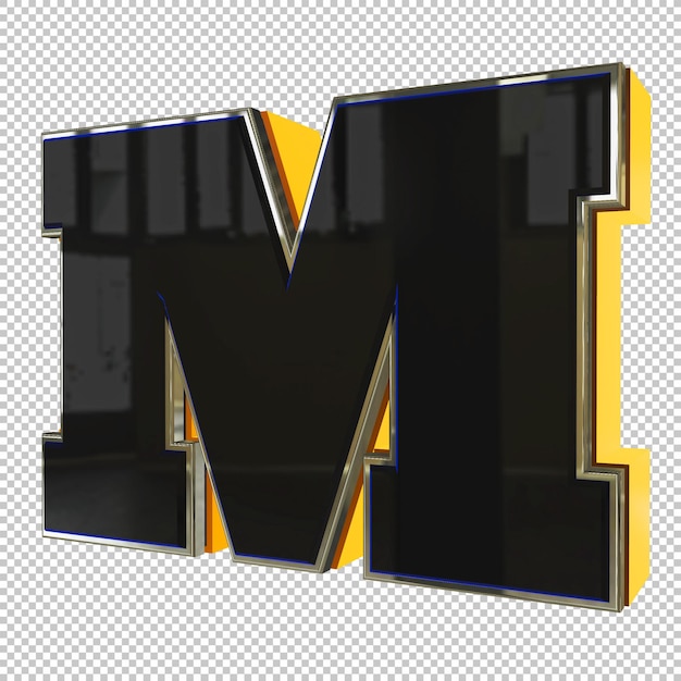 PSD render 3d de la letra m