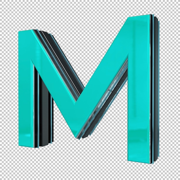 PSD render 3d de la letra m