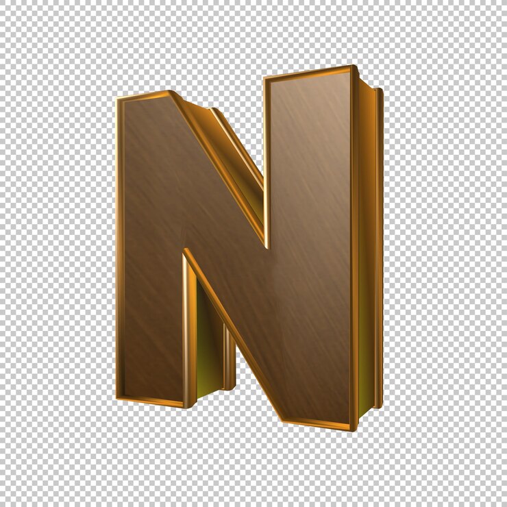 PSD render 3d letra n