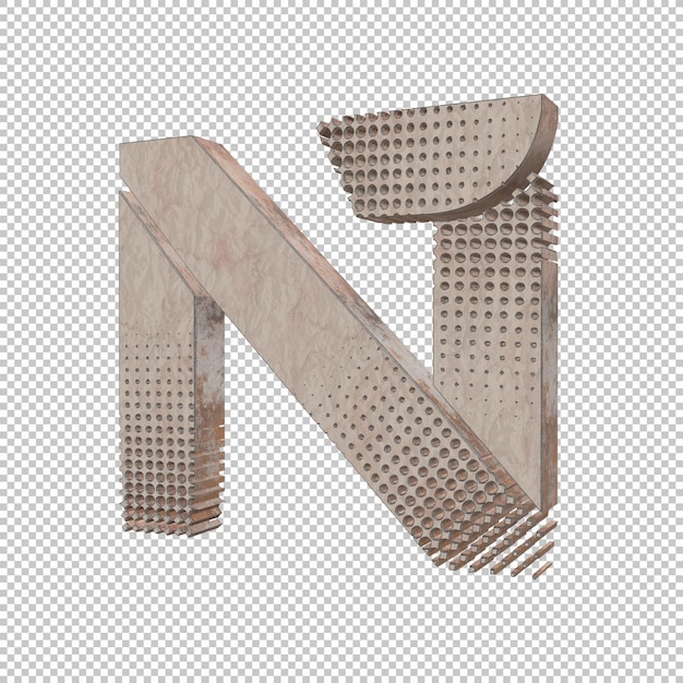 PSD render 3d letra n