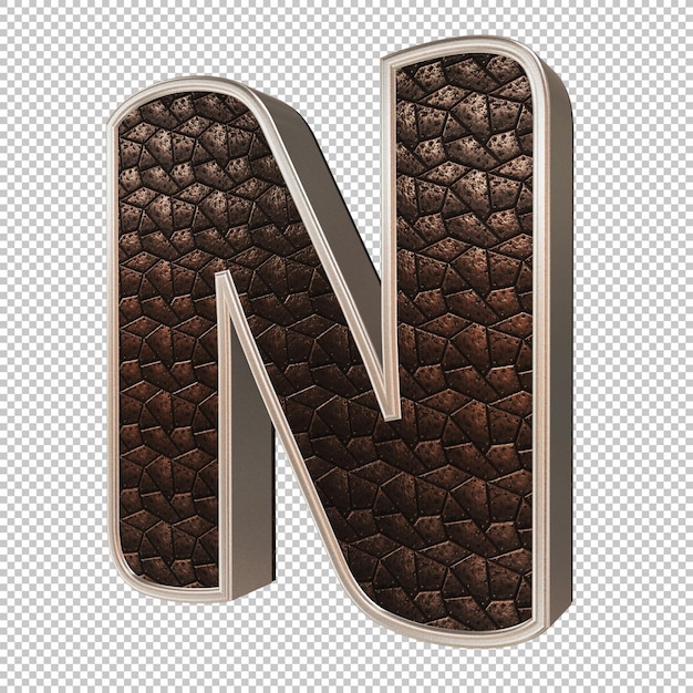 PSD render 3d letra n