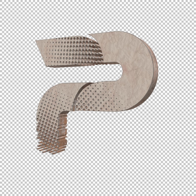 PSD render 3d de letra p