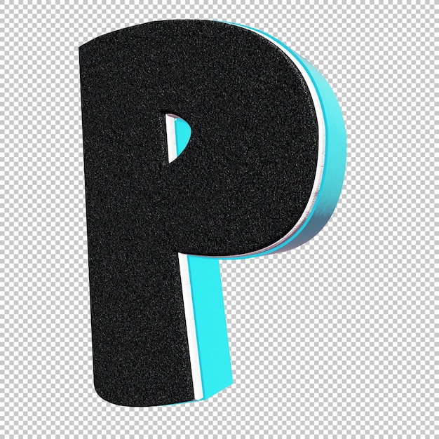 PSD render 3d de letra p