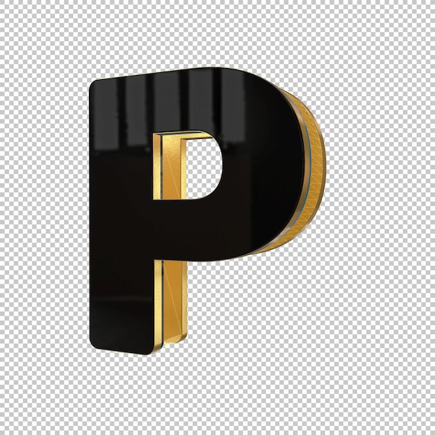 PSD render 3d de letra p