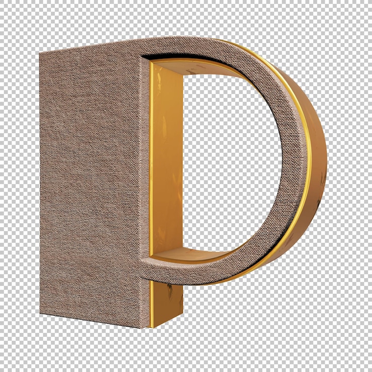 PSD render 3d de letra p