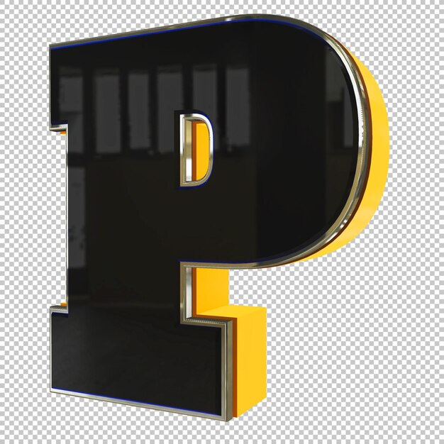 Render 3d de letra P