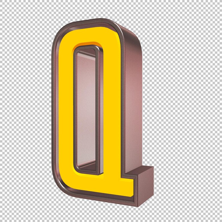 PSD render 3d de la letra q