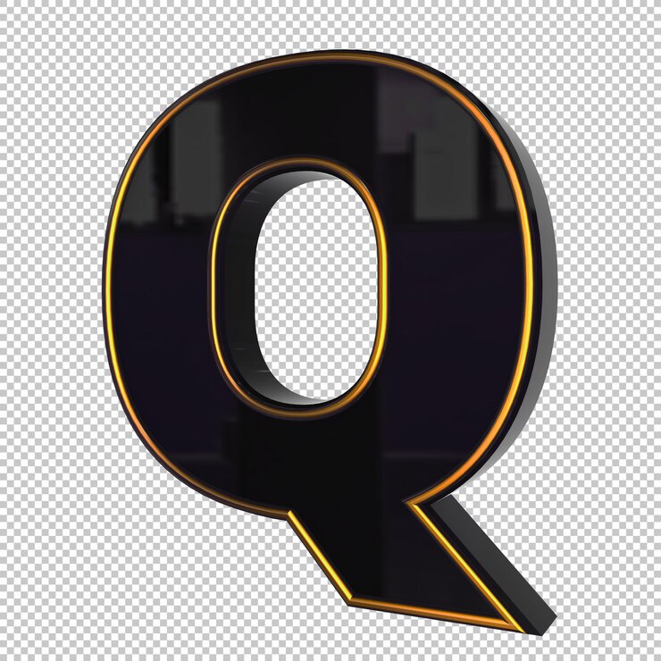 PSD render 3d de la letra q