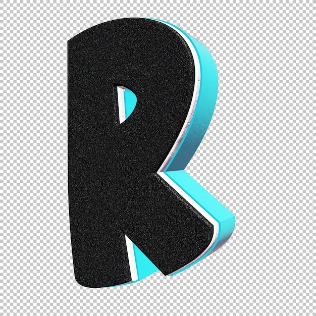 PSD render 3d letra r