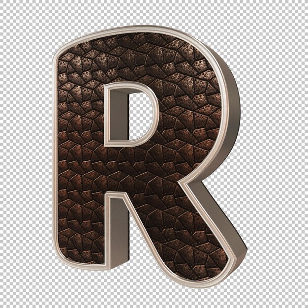 PSD render 3d letra r