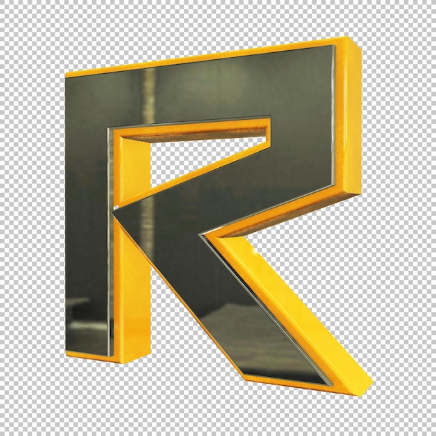 PSD render 3d letra r